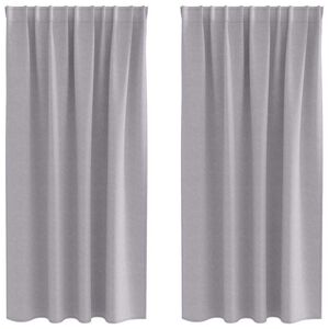 vidaXL Cortinas Opacas con Anillas 2 pcs Gris Metalizado 175 x 140 cm