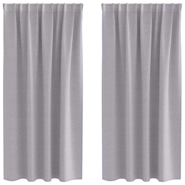 vidaXL Cortinas Opacas con Anillas 2 pcs Gris Metalizado 175 x 140 cm