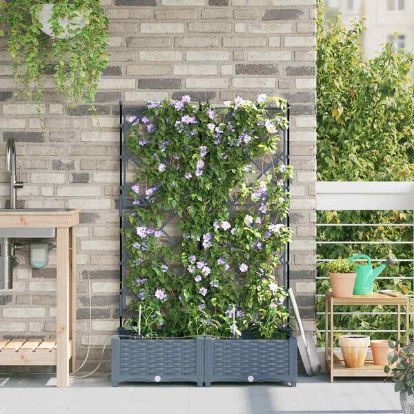 vidaXL Macetero de Jard&iacute;n 2 pcs Gris Claro Acero