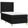 vidaXL Cama box spring colch&oacute;n y luces LED tela negro 90x190 cm
