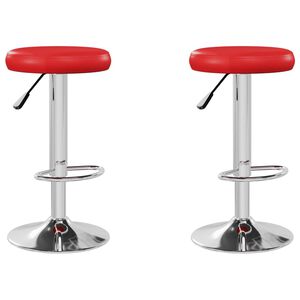 vidaXL Taburetes de cocina 2 unidades cuero sint&eacute;tico rojo