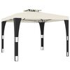 vidaXL Cenador con doble techo acero crema 2,98x2,98 m