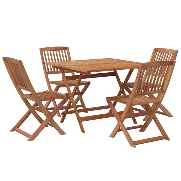 vidaXL Juego de comedor de jard&iacute;n 5 piezas madera maciza de acacia