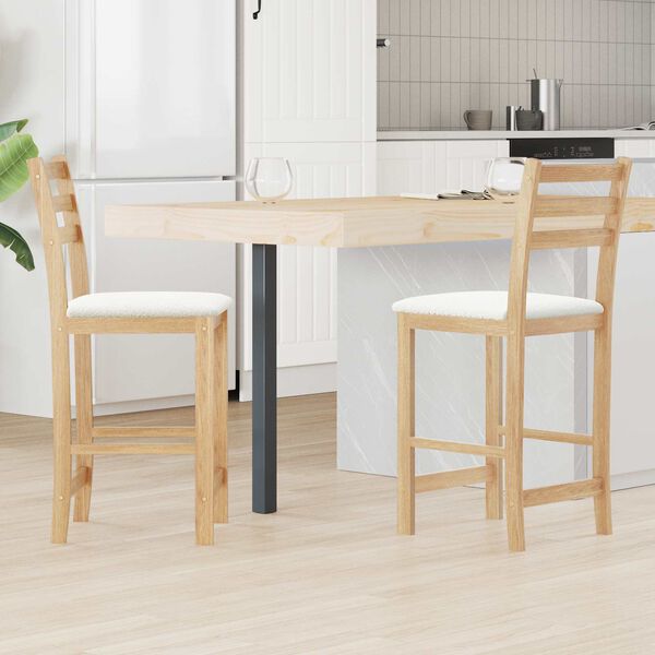 vidaXL Sillas de comedor 2 pcs Natural 40 x 47,5 x 99,5 cm