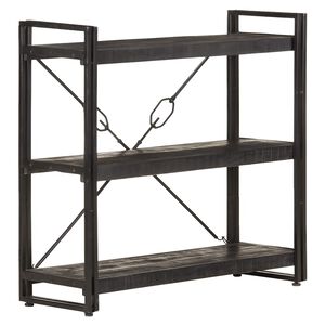 vidaXL Estanter&iacute;a de 3 niveles madera maciza de mango negro 90x30x80cm