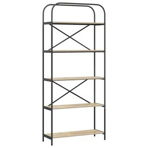 vidaXL Estante de libros 5 niveles 80 x 30 x 183 cm Roble Sonoma