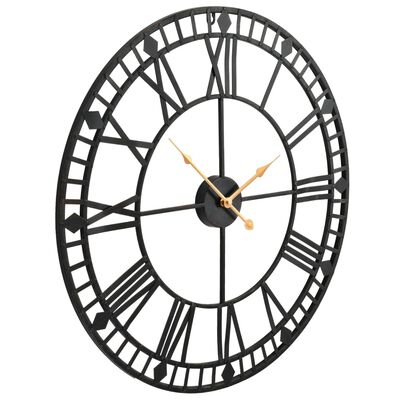 vidaXL Reloj de pared vintage movimiento cuarzo metal 60 cm XXL