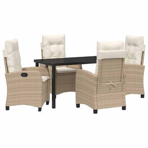 vidaXL Conjunto de Comedor de Jard&iacute;n 5 pcs Beige rat&aacute;n sint&eacute;tico