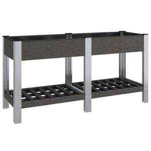 vidaXL Arriate de jard&iacute;n con estante WPC gris 175x50x75 cm