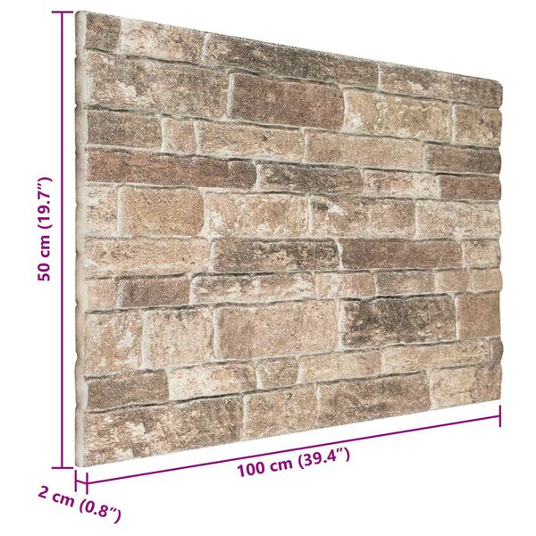 vidaXL Paneles de pared 10 pcs Multicolor 100 x 50 cm Espuma EPS