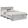 vidaXL Estructura de cama con cabecera Gris Concreto 140 x 200 cm