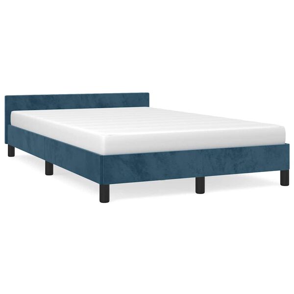 vidaXL Estructura de cama sin colch&oacute;n terciopelo azul oscuro 120x200cm