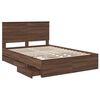 vidaXL Estructura de cama Roble Marr&oacute;n 140 x 200 cm Madera Ingenieril