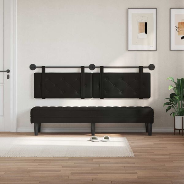 vidaXL Cabecera Colgante Negro 170 x 55 x 5 cm Cuero sint&eacute;tico