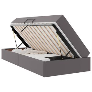vidaXL Cama con almacenamiento y colch&oacute;n 2 uds. Gris Cuero