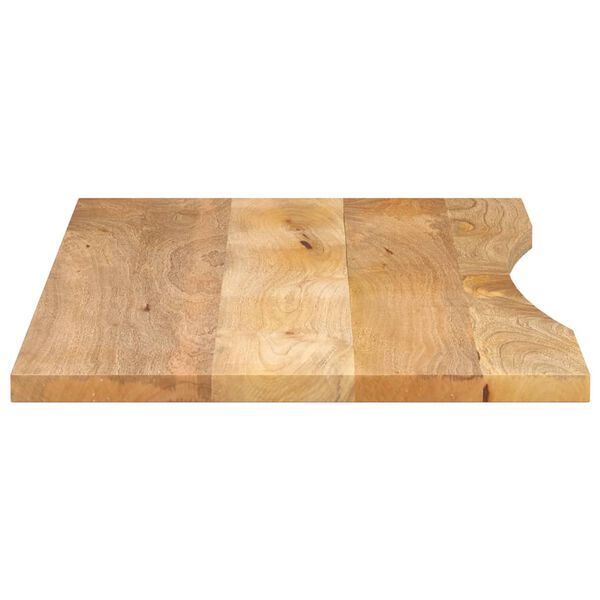 vidaXL Tablero escritorio con curva madera mango rugosa 120x60x2,5 cm
