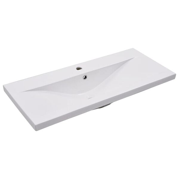 vidaXL Lavabo encastrado de cerámica blanco 91x39,5x18,5 cm