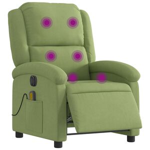 vidaXL Sill&oacute;n reclinable de masaje el&eacute;ctrico terciopelo verde claro