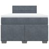 vidaXL Cama box spring con colch&oacute;n terciopelo gris oscuro 120x200 cm