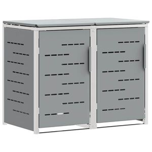 vidaXL Almacenamiento de contenedor con ruedas for 2 Bins 240L Gris