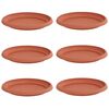 vidaXL Bandeja Redonda para Flores 6 pcs Rojo Ladrillo &Oslash; 21,5 x 2,5 cm