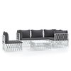 vidaXL Juego de muebles de jard&iacute;n 6 piezas con cojines acero blanco