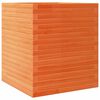 vidaXL Jardinera de madera maciza de pino marr&oacute;n cera 60x60x68,5 cm