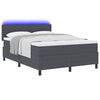 vidaXL Cama Box Spring LED Gris Oscuro y 140 x 200 cm Tela de Pana
