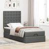 vidaXL Estructura cama otomana colch&oacute;n tela gris oscuro 80x200cm
