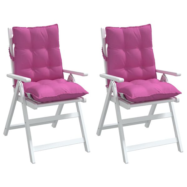 vidaXL Cojines para silla con respaldo bajo 2 uds tela Oxford rosa