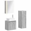 vidaXL Juego de muebles de ba&ntilde;o 4 pcs Sonoma gris