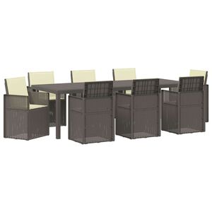 vidaXL Conjunto de Comedor de Jard&iacute;n 9 uds. Gris Claro y Crema PP