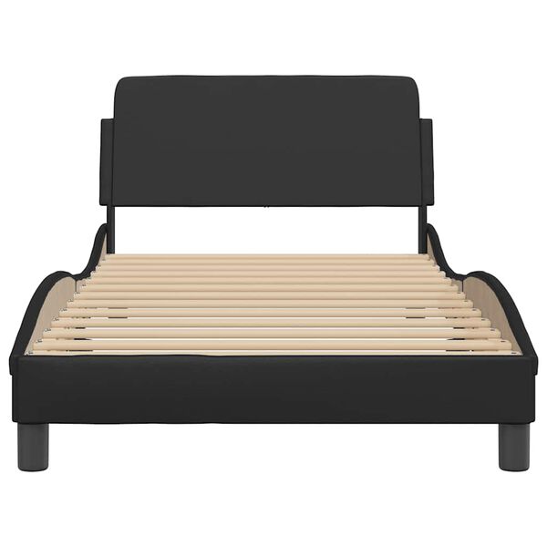 vidaXL Estructura de cama Dover cuero sint&eacute;tico negro 100x200 cm