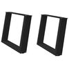 vidaXL Patas para mesa de centro en forma de U (2 unidades), color negro, 70 x (42-43) cm, acero