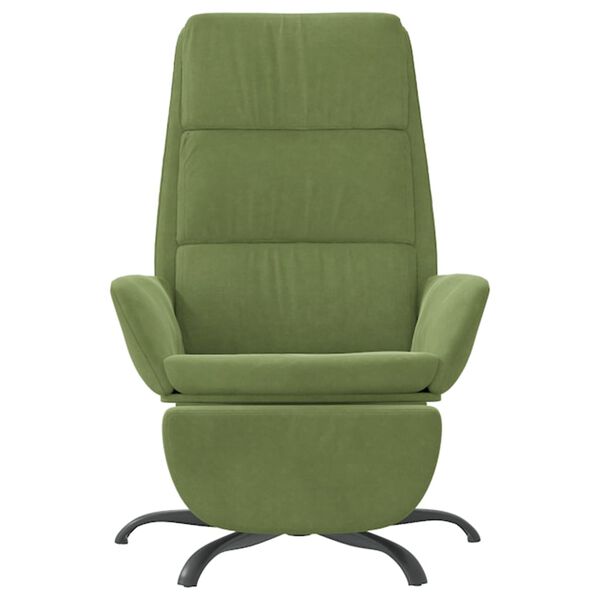 vidaXL Sill&oacute;n de relax con reposapi&eacute;s de terciopelo verde claro