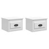vidaXL Mesitas de noche de pared 2 uds blanco brillante 41,5x36x28 cm