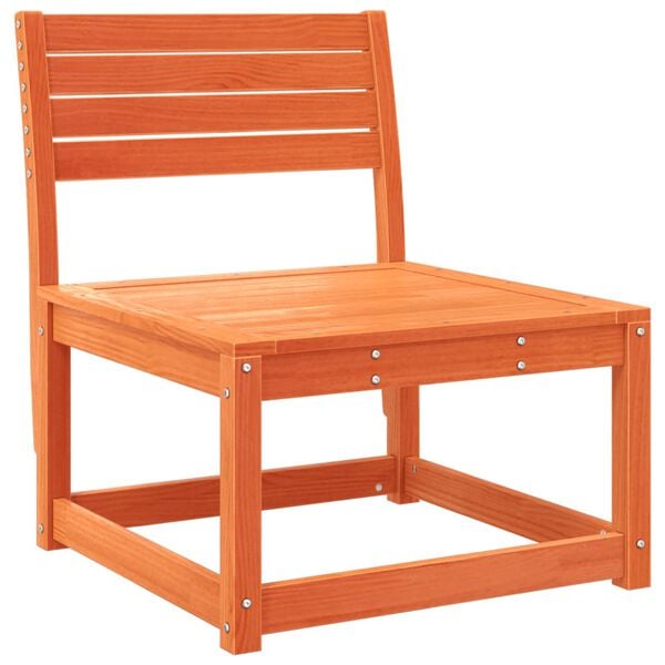 vidaXL Sofás jardín con cojines 2 uds madera maciza pino marrón cera