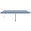 vidaXL Toldo autom&aacute;tico LED sensor de viento azul y blanco 500x350 cm