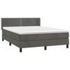 vidaXL Cama box spring con colch&oacute;n terciopelo gris oscuro 140x190 cm
