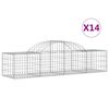 vidaXL Cestas de gaviones 14 uds forma de arco hierro 200x50x40/60 cm