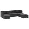 vidaXL Set de muebles de jard&iacute;n y cojines 7 pzas rat&aacute;n sint&eacute;tico negro