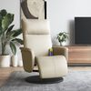 vidaXL Sill&oacute;n reclinable masaje con reposapi&eacute;s cuero sint&eacute;tico crema