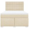 vidaXL Cama box spring con colch&oacute;n tela color crema 160x200 cm