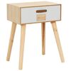 vidaXL Mesita de noche con caj&oacute;n madera pino maciza 44x30x58,5 cm