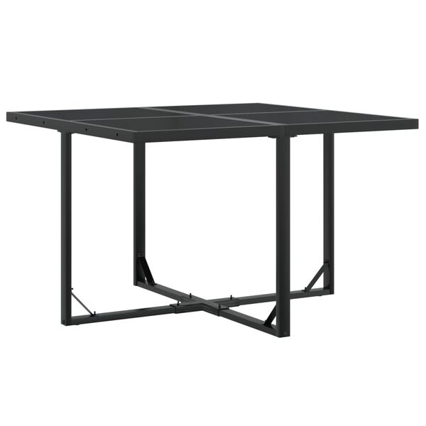 vidaXL Juego de comedor para jardín 9 piezas textilene negro