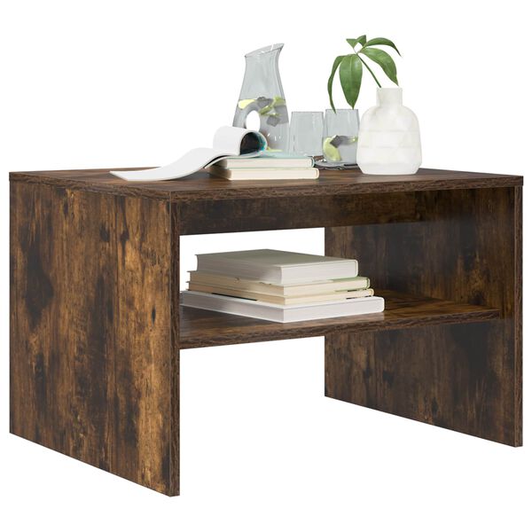 vidaXL Mesa de Caf&eacute; Roble ahumado 60 x 50 x 40 cm Madera de ingenier&iacute;a