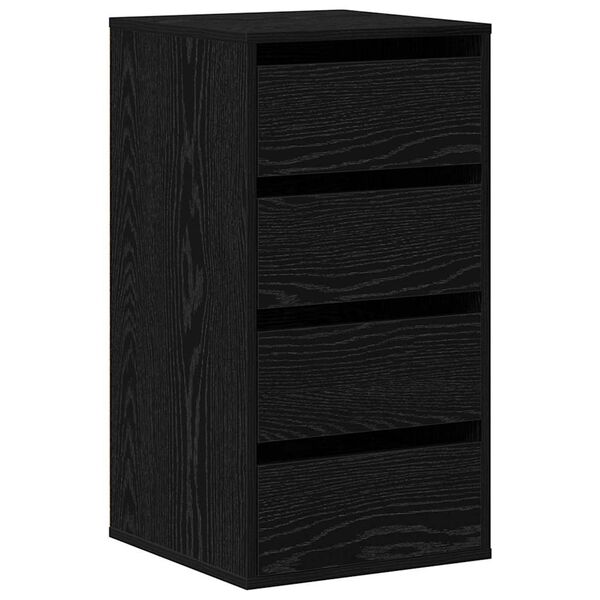 vidaXL Cajonera con caj&oacute;n Negro 40 x 41 x 76 cm Madera de ingenier&iacute;a