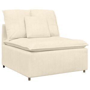 vidaXL M&oacute;dulo central de sof&aacute; modular con cojines, color crema, 100 cm