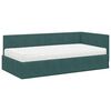 vidaXL Estructura de Cama Esquina con Colch&oacute;n 2 pcs Verde Terciopelo