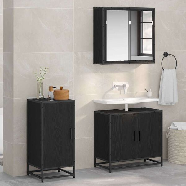 vidaXL Vitrina Roble negro 35 x 35.5 x 76 cm Madera contrachapada